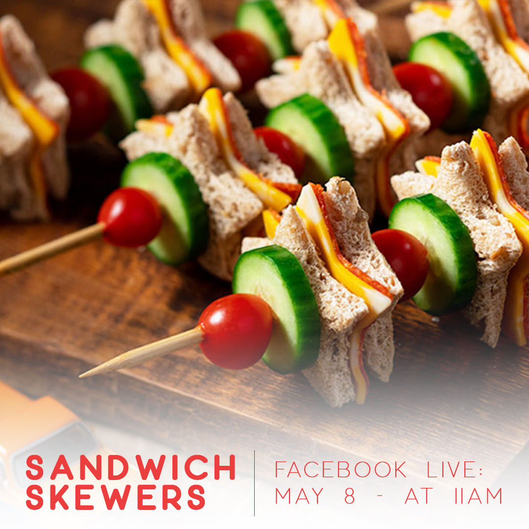 SCNJFCHS's tweet photo. Join us this Friday (May 8) at 11am for Sandwich Skewers on Facebook Live! 🥪

Click here to join:
https://t.co/xYKYhzATO9

-
#fchs#livingwell #living #engaging #health #wellness #nutrition #lifestyle #healthyliving #choices #food #rutgers #cooking #community https://t.co/xswciL6c8m