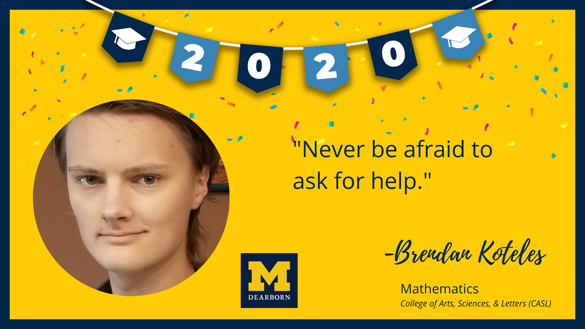 UMDearborn on Twitter "Congratulations to Brendan Koteles, UM