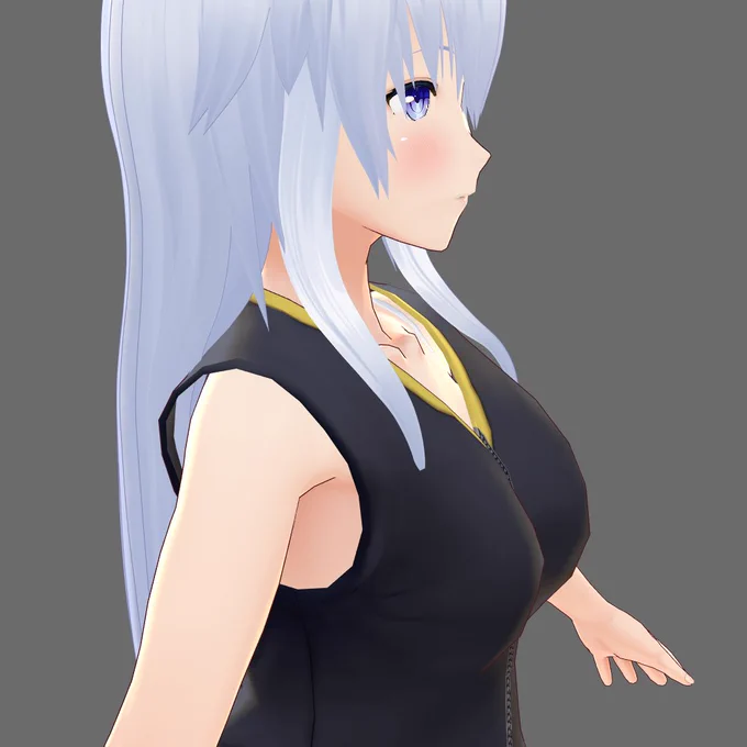髪の修正と服を変える所まで出来た。でも、元の服のモデルの関係上ぶかぶかになっちゃってるな・・・。vroidで直すのは無理そうだ。 