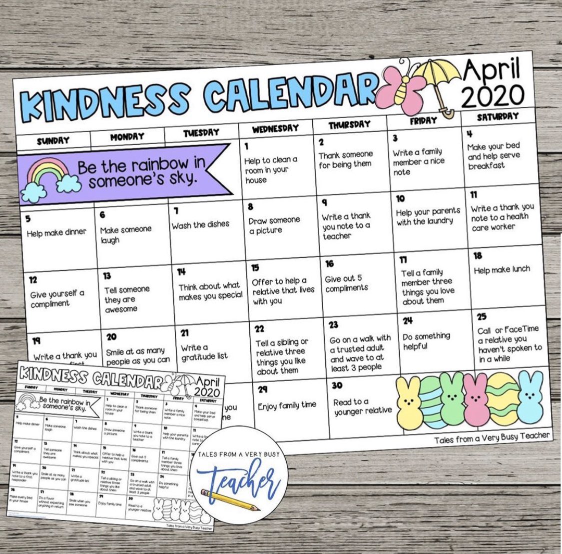 madi_tipper's tweet photo. Kindness calendars 💓 #homeschool style! A great idea to teach students ways we can be kind to ourselves &amp; our family/friends!🌟 #acuedu_p https://t.co/C3sopJRExz
