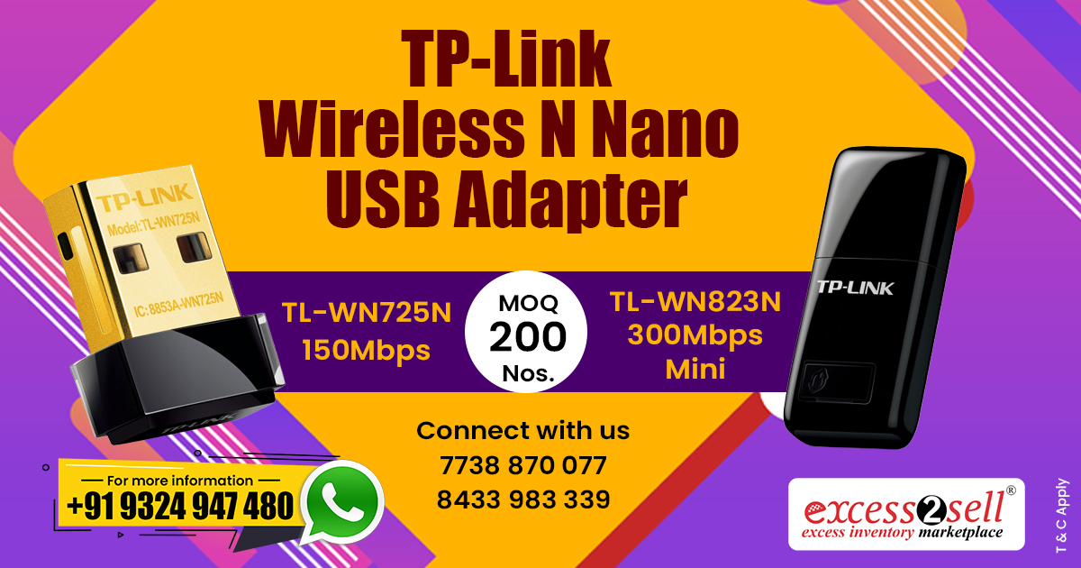 excess2sell's tweet photo. #B2B #Liquidation Deal on TP-Link Wireless #USBAdapters!
https://t.co/9rrhaaz89p
Call Now or WhatsApp +91 93249 47480 / +91 7738870077 / +91 8433983339
#WholesaleUSBAdapter #USBAdapterInBulk #SurplusUSBAdapter https://t.co/u3Ze6AqHHD
