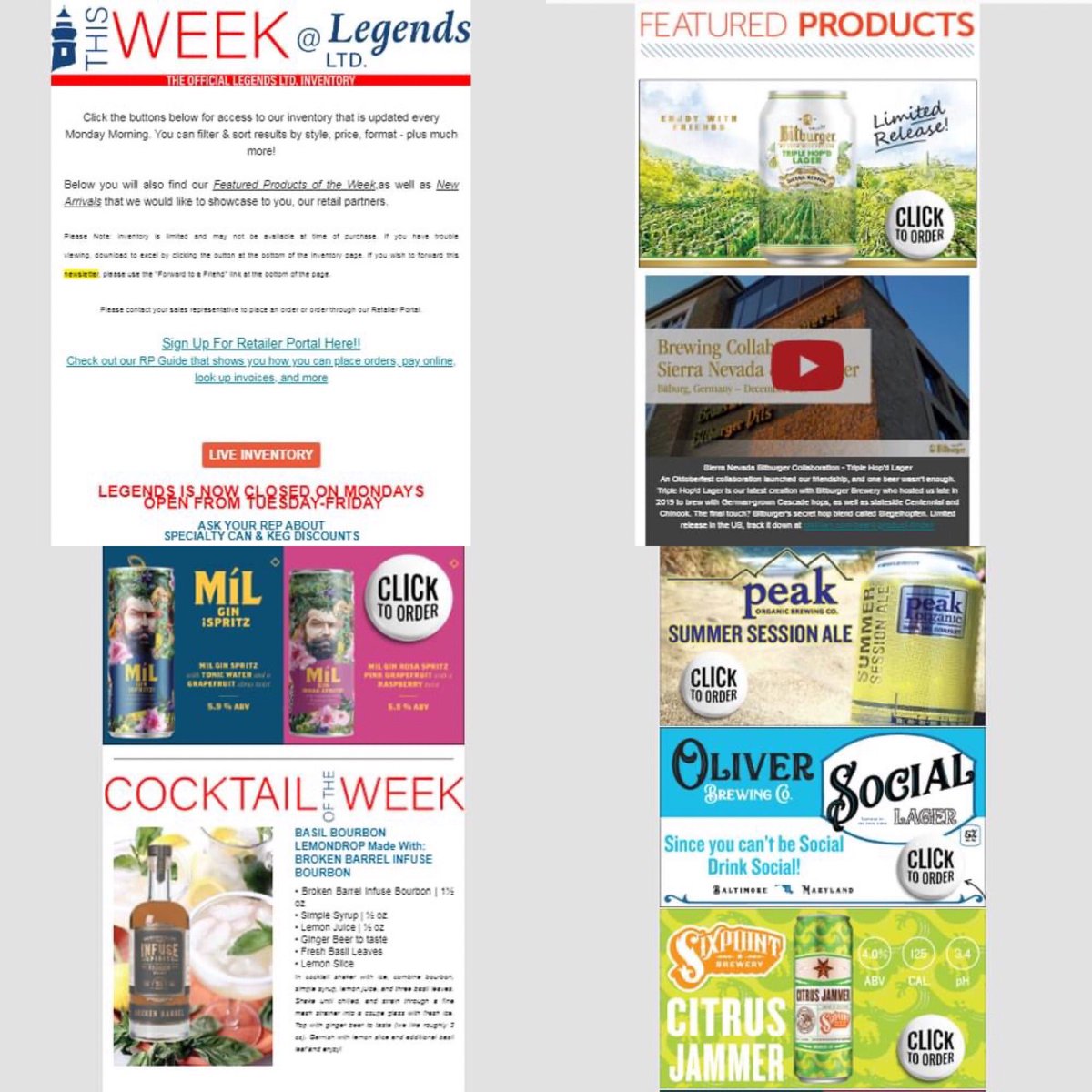legendsltd's tweet photo. To our friends at Stores, Bars and Restaurants:
Not getting our weekly #LegendsNewsletter?
You may not get all the info!
Talk to your rep to be added to our list or sign up for the #RetailerPortal
Research products, order, check & pay invoices & more!
https://t.co/ySbxwxwMQg https://t.co/efHWXarrrj