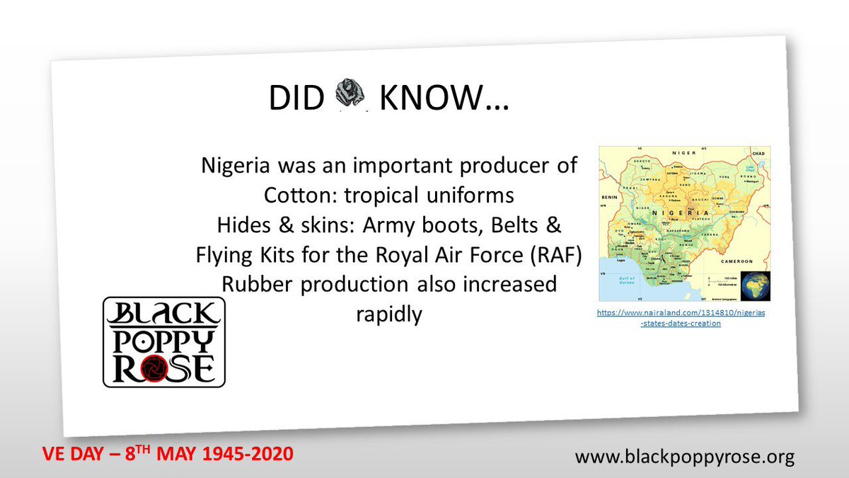 Blackpoppyrose's tweet photo. Can you share anymore information on Nigeria’s contributions to WWII ? 

Share in the comments

#VEDay #VEDay75 #WWII #BlackPoppyRose
#WeWillRemember #YIWAE #FamilyLegacy #WeWereThere #Poppy #BlackPoppy #Commonwealth #BritishEmpire #RAF #ATS #RWAFF #KAR #Nigeria https://t.co/j96vs58Jrs