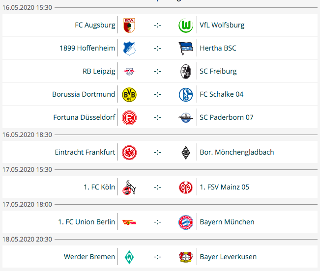 FootyAccums's tweet photo. THE BUNDESLIGA SCHEDULE HAS BEEN ANNOUNCED!

THE REVIERDERBY ON THE FIRST DAY BACK... 

HAVE YOU EVER SEEN SOMETHING SO BEAUTIFUL?! 😍😍😍 https://t.co/yeJcd4ylmR
