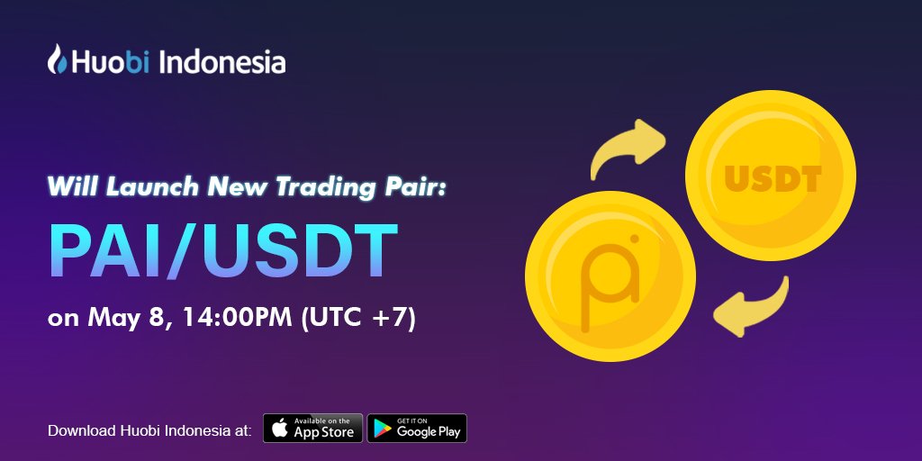 HuobiIndo's tweet photo. 🔥🔥Huobi Indonesia launch Project PAI/USDT trading pair 🔥🔥
Trading will start on May 8, 2020 14:00 UTC+7
#ProjectPAI
#USDT https://t.co/iCcdIfB4sX