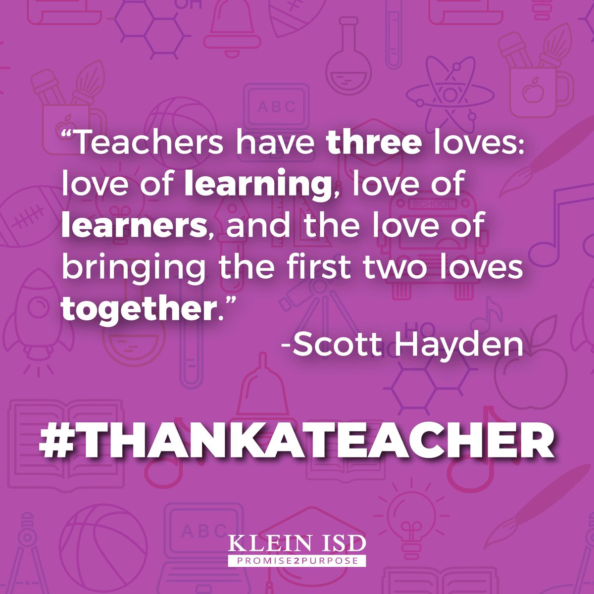 We're so grateful for the outstanding educators we have here in Klein ISD. Please take time today to #ThankATeacher. ❤️ #TeacherAppreciationWeek