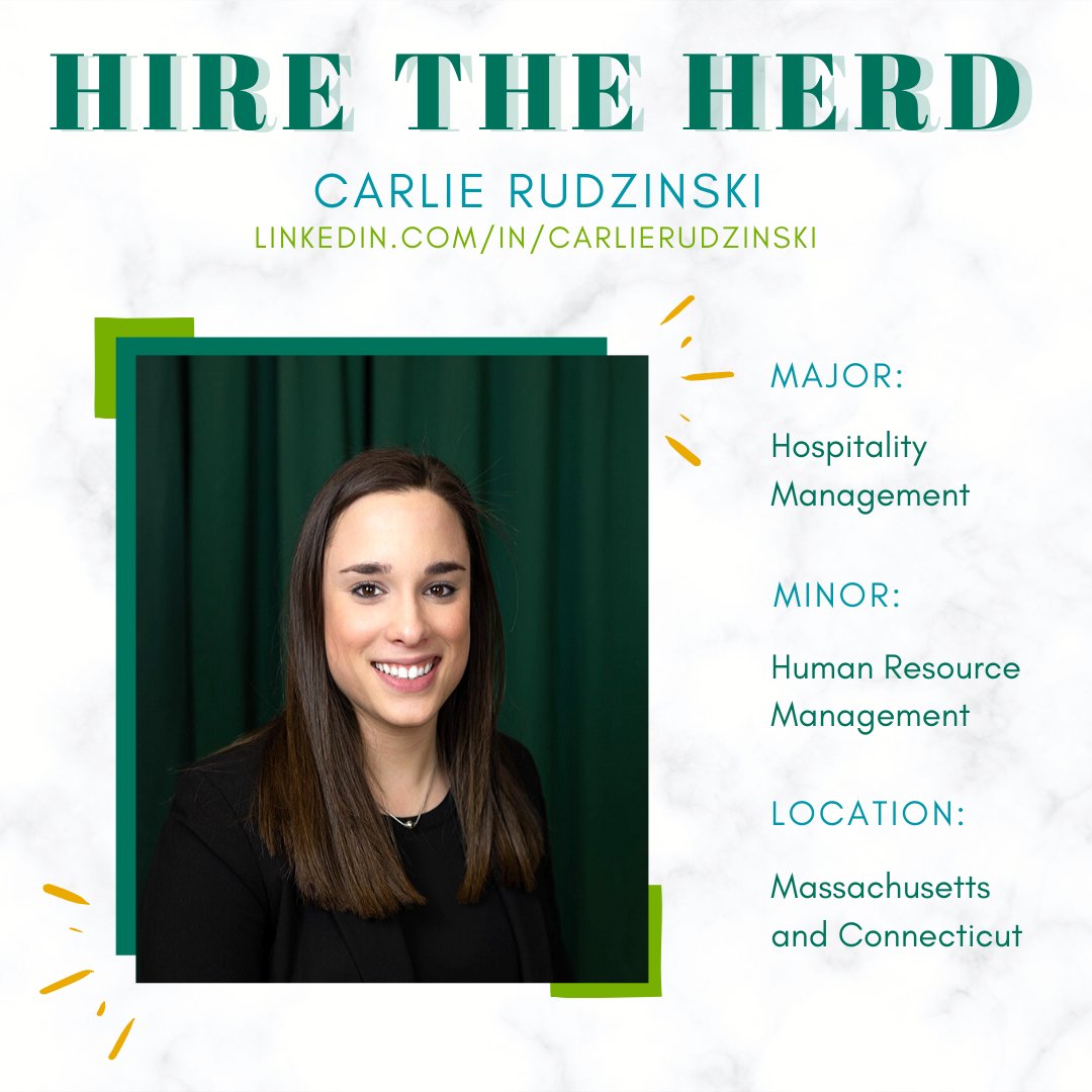 Nichols_College's tweet photo. Our student success doesn't end at graduation, CPDC is highlighting Bison who are ready to work! Meet Carlie, one of the Rudzinski triplets in the Class of 2020! Carlie is all about management; whether it be HR, hospitality, or event planning. Find her on LinkedIn! #Hiretheherd https://t.co/br8MoSq9WR