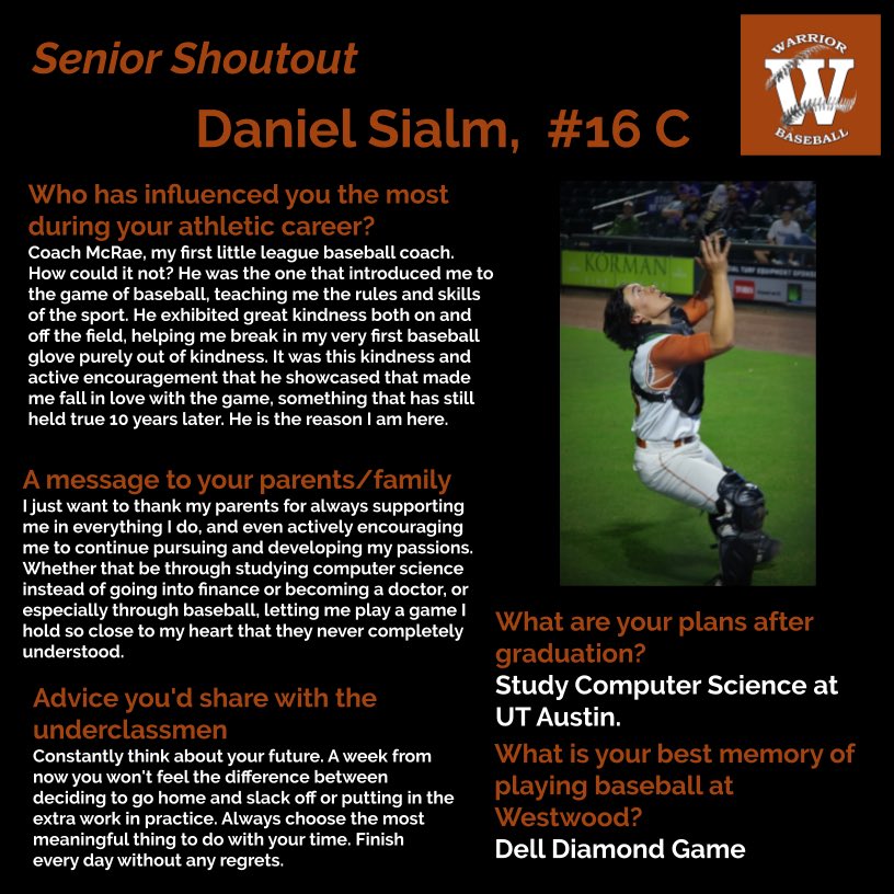 Senior Shoutout / Daniel Sialm / 2020