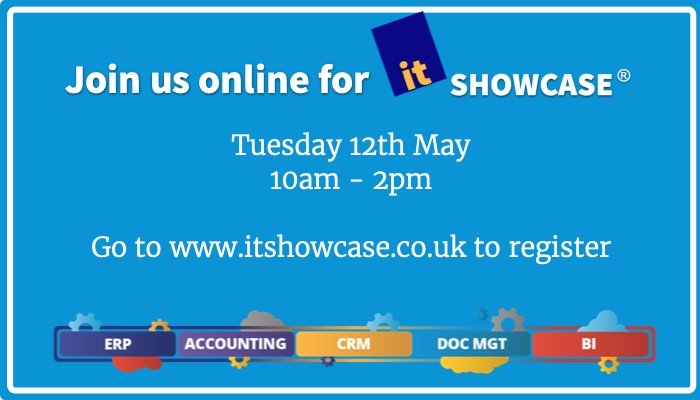 <a href="/WinMan_ERP/">WinMan ERP Software</a> will be attending <a href="/iTSHOWCASE/">itSHOWCASE</a> online on the 12th of May. If you are looking for a #manufacturing system and would like a chat, you can book a meeting with us here hubs.ly/H0qgwS50