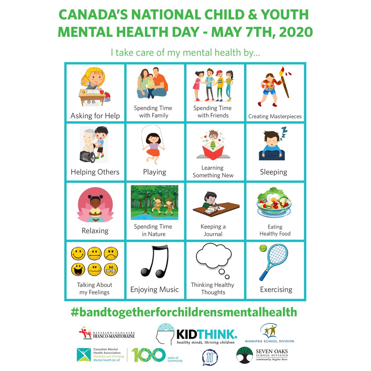 BrianTDBowman's tweet photo. The majority of mental health disorders have their onset in childhood or adolescence. On National #ChildAndYouthMentalHealthDay, let's make sure we're having conversations about mental health early, and often. #kidthink @CMHAmbwpg #bandtogetherforchildrensmentalhealth https://t.co/KYWv441TVW