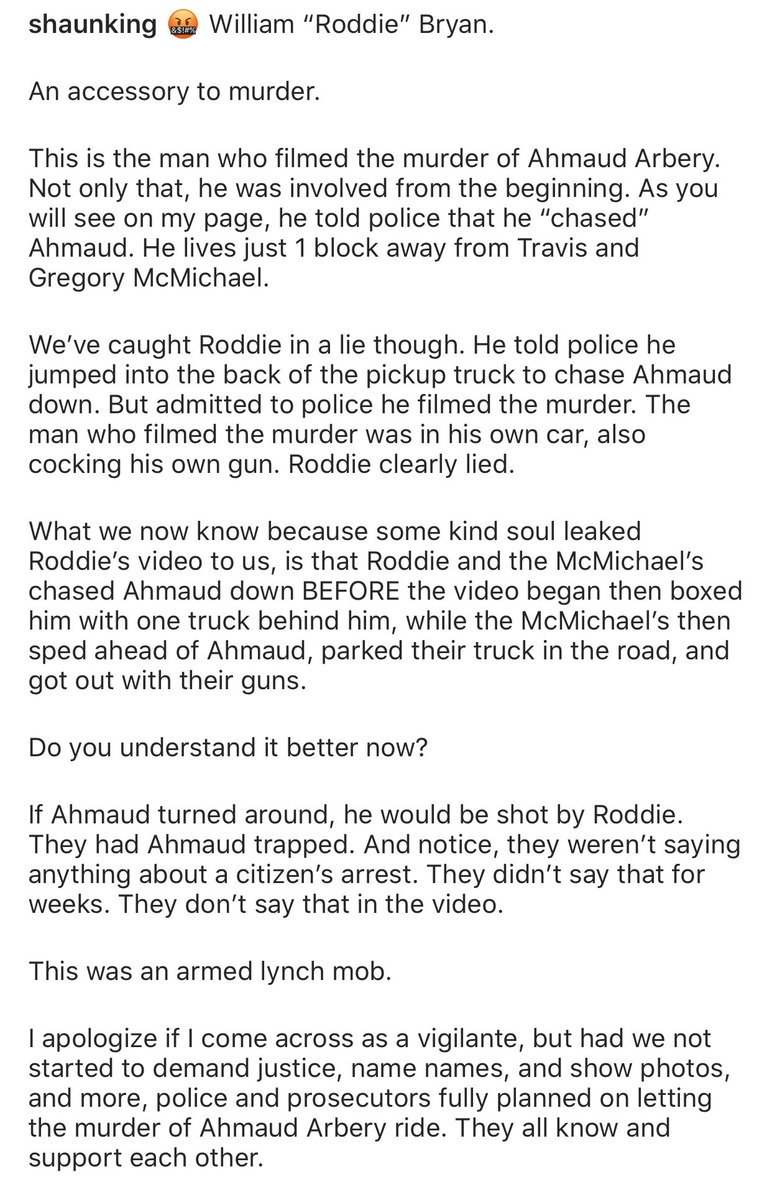 A lot of people have asked why I keep saying THREE suspects. Here is the third. Thanks <a href="/shaunking/">Shaun King</a>! Arrest all three of these men who conspired and murdered #AhmaudArbery