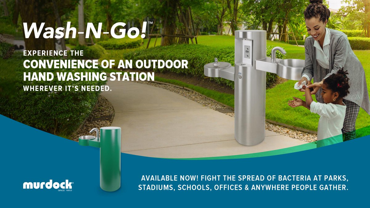 Introducing the new #MurdockMFG Wash-N-Go—outdoor #DrinkingFountain, #BottleFillingStation, and #HandWashingStation in one!

Visit us online to learn more. #handwashing #handhygiene #publicparks

 bit.ly/2L9BqL2