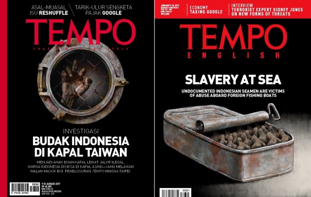 tempodotco's tweet photo. - Arsip majalah Tempo - 

Tulisan investigasi majalah Tempo tentang perbudakan yang dialami ABK Indonesia di kapal-kapal ikan Taiwan. https://t.co/aJQTdS8bat https://t.co/noeMox3Cwr