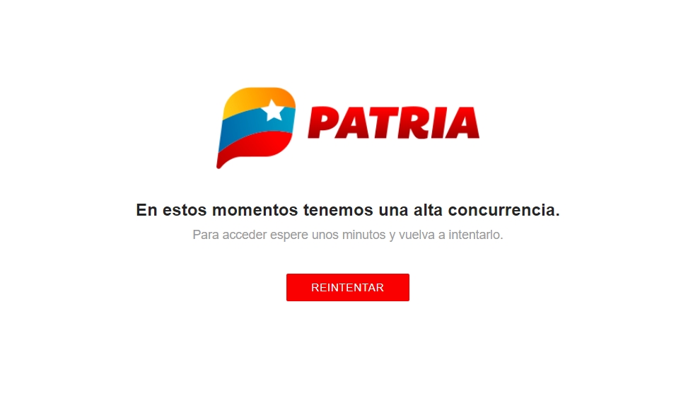 PetroDivisa's tweet photo. Tenia tiempo sin que esto pasara, la Plataforma Patria está hasta los tequeteques, necesario es ampliar con mas servidores para que no ocurra esto. https://t.co/0Azvz9Ba3x