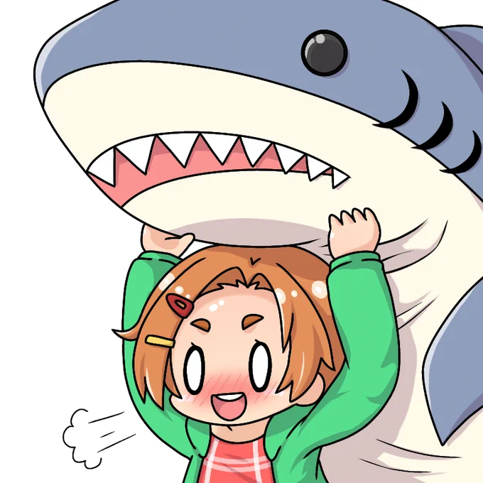 大きいぬいぐるみにはしゃぐ薫ちゃん 