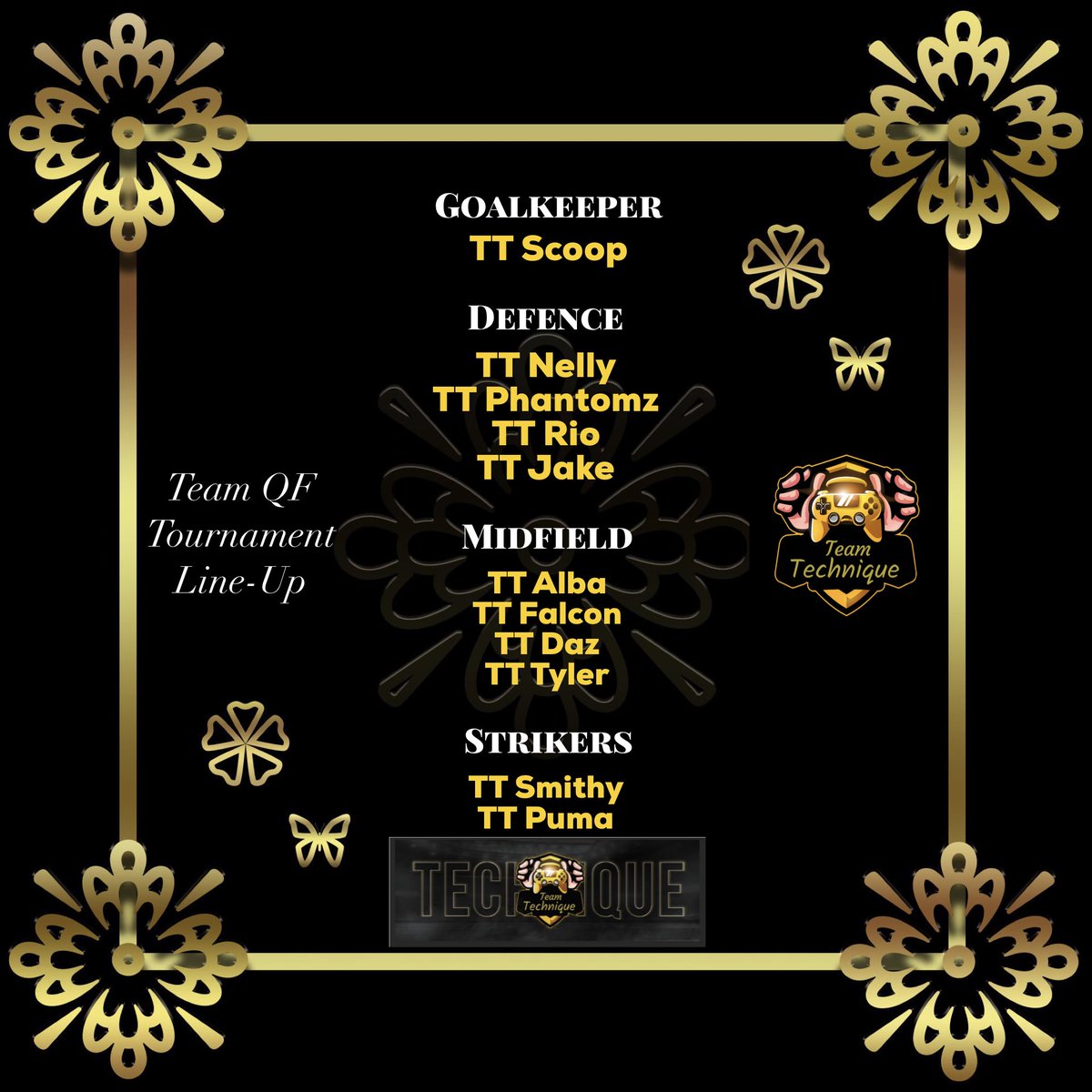 TeamTechnique2's tweet photo. This is how we line up for the @_Team_qF tourny tonight, carry on the Tuesday as the team was solid
🟠⚫️🟠⚫️

Thank you @_Team_qF for letting us be apart of this❤️ https://t.co/iuEErjcrIm