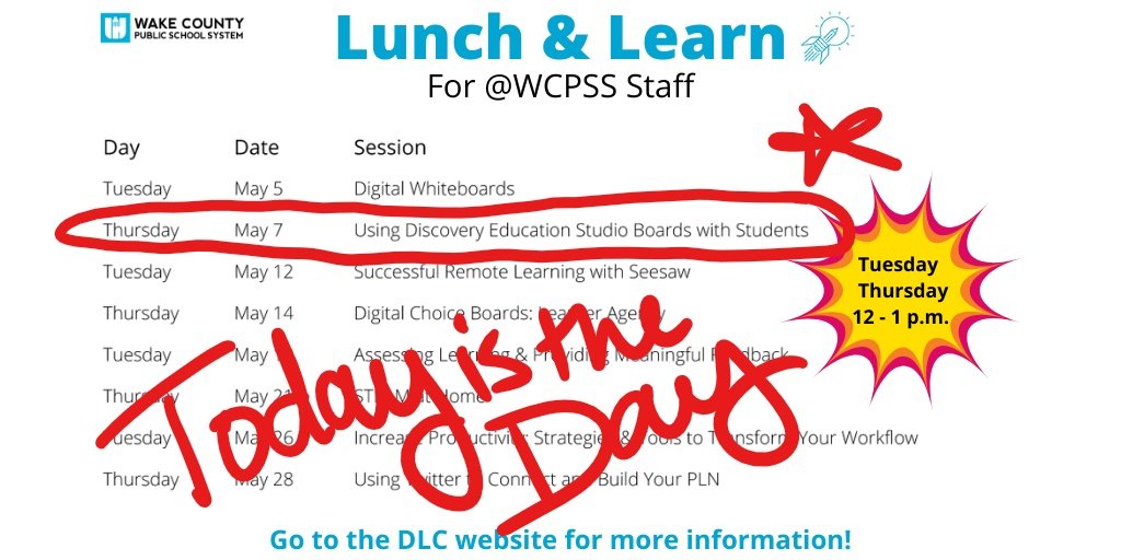 📱Text a friend &amp; have them join you today! <a href="/wcpssdll/">wcpssDLL</a> is hosting <a href="/DiscoveryEd/">Discovery Education</a> to incorporate 4 C's in online learning another🧮in the🧰- Retweet! <a href="/WCPSSTeam/">Team WCPSS</a> #wonderwake <a href="/ApexHighSchool/">Apex High School</a> <a href="/GreenLevelHigh/">Green Level High School</a> <a href="/TurnerCreekES/">Turner Creek Elementary</a> <a href="/WhiteOakElem/">White Oak Elementary</a> @WCPSSElemScie <a href="/wcpssmagnets/">WCPSS Office of Magnet Schools (Choice Schools)</a> <a href="/kdelia/">Karen</a> <a href="/KyleHamstra/">Kyle Hamstra</a>