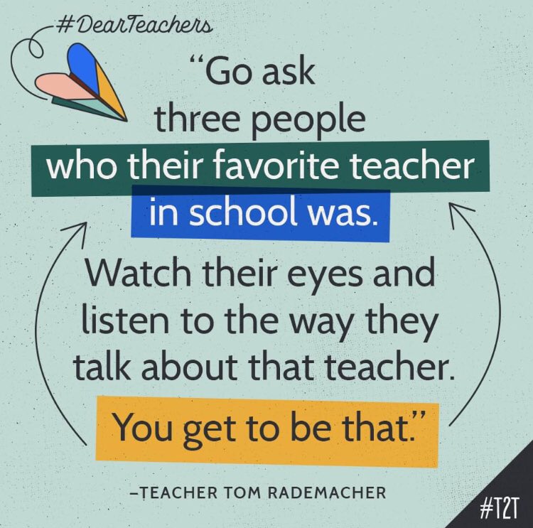 The teachers we all strive to be: the ones who made a difference, who made sure students felt heard and loved 💞 Each day I am reminded how lucky I am to ”get to be that”!  Sending gratitude and love to my former <a href="/CBKutzElem/">Paul W. Kutz Elem</a> <a href="/CBLenapeMS/">Lenape Middle School</a> <a href="/CBWestHS/">CB West High School</a>  teachers #CBSDproud #T2T