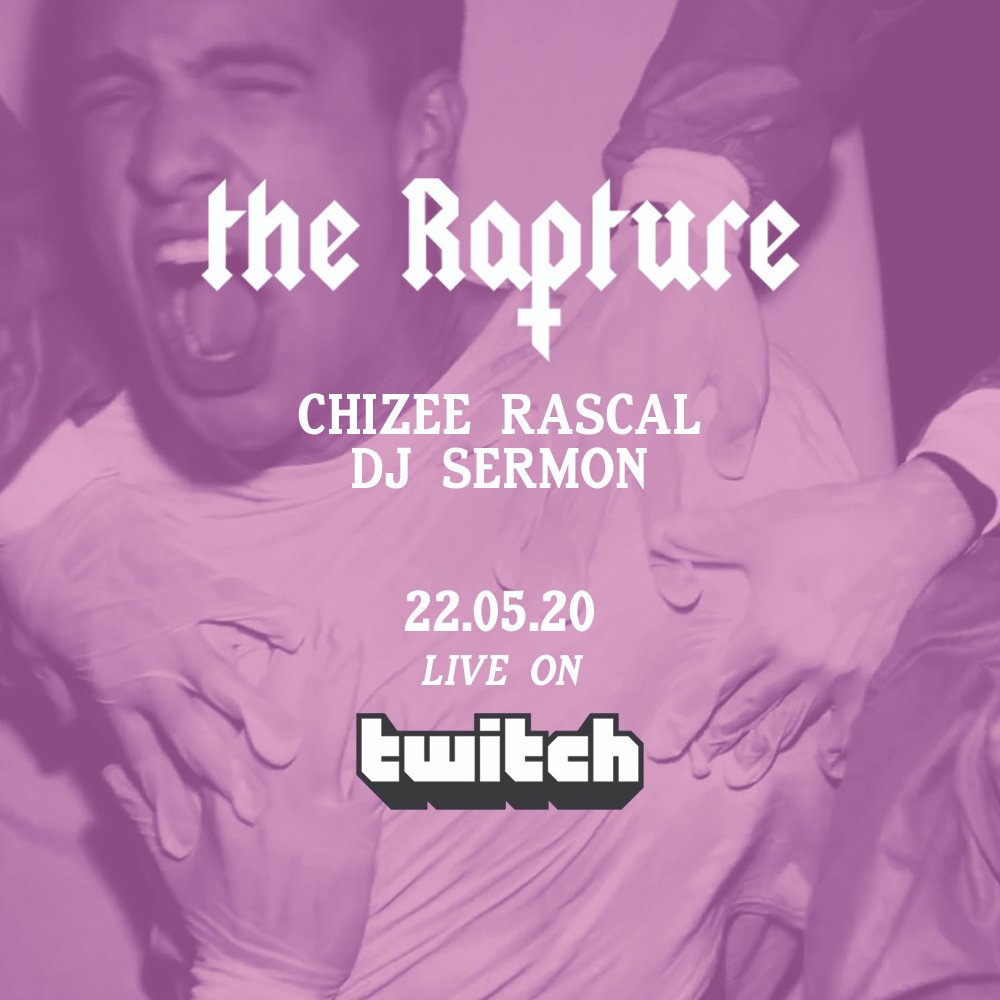 THERAPTUREUK's tweet photo. The sermon must go on.

Join @Ryan_Chisholm_  for a live DJ sermon on Friday 22nd May.

RSVP: https://t.co/qz40rDTRZJ https://t.co/h8Ti8IYBBS