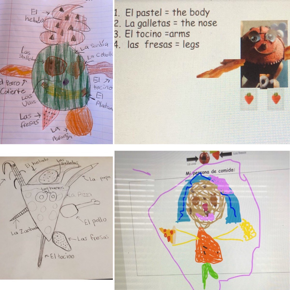 I know you’re not supposed to play with your food but I am loving these personas de comida created by our 4th graders! Gracias <a href="/mspescefles/">Señora Daponte</a> for all your help! <a href="/BLE_Chiefs/">Birch Lane School</a> <a href="/RJLMassapequa/">Lockhart Elementary</a>  #MassapequaFLES