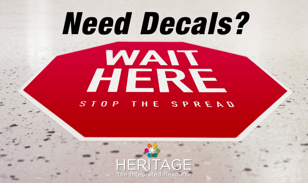 HeritageIntg's tweet photo. Heritage has the perfect solution for floor, window, or wall decals! Try out AlumiGraphics®  Grip or Smooth material for instructional signs for your business. You will not be disappointed with the quality and durability. Call today for customizing options. 
405-262-5005 https://t.co/g1rGVI2wdK