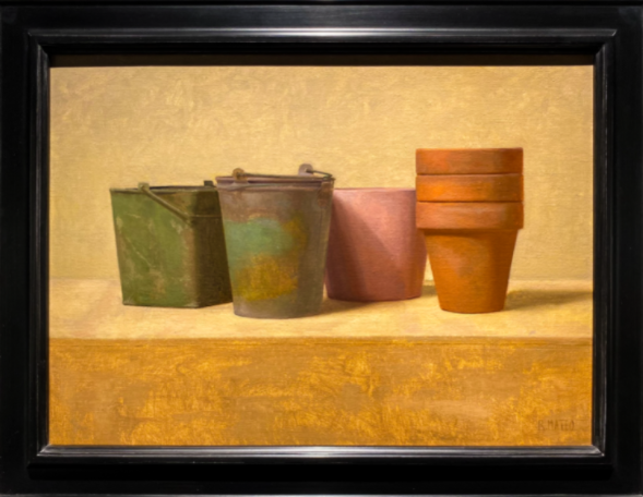 StillPointArts's tweet photo. In Clay Vessels, the different size pots speak to a variety of experiences &amp; individuality. Pots &amp; Pails continues the idea of the vessel as a potent metaphor for expectation &amp; nourishment. @rodrigomateoart 

Contact us for more info! #UnseenBeauty #VirtualViews #atlantaart https://t.co/0Y269XpjS5