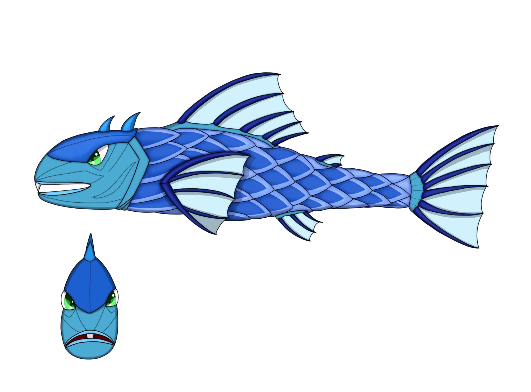 Dupk オリジナル 火 水 風 雷の各属性のモンスターの立ち絵想定イラストを描きました 火は竜 水は魚 風は虫 雷は獣とモチーフの生物の種類はかぶらないように T Co Tp6lll3hdu Twitter