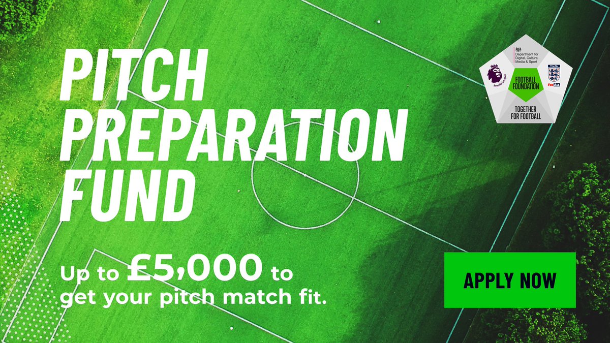Ollie_Bayliss's tweet photo. Some much needed cash for non-league!💰

£9.56m of funds are being offered to help maintain football pitches.

The FA, Premier League, government &amp; Sport England have joined forces to offer the support.

From today clubs can apply here for up to £5,000👇
https://t.co/YMh54x2ufd https://t.co/vUNcMA3xOG