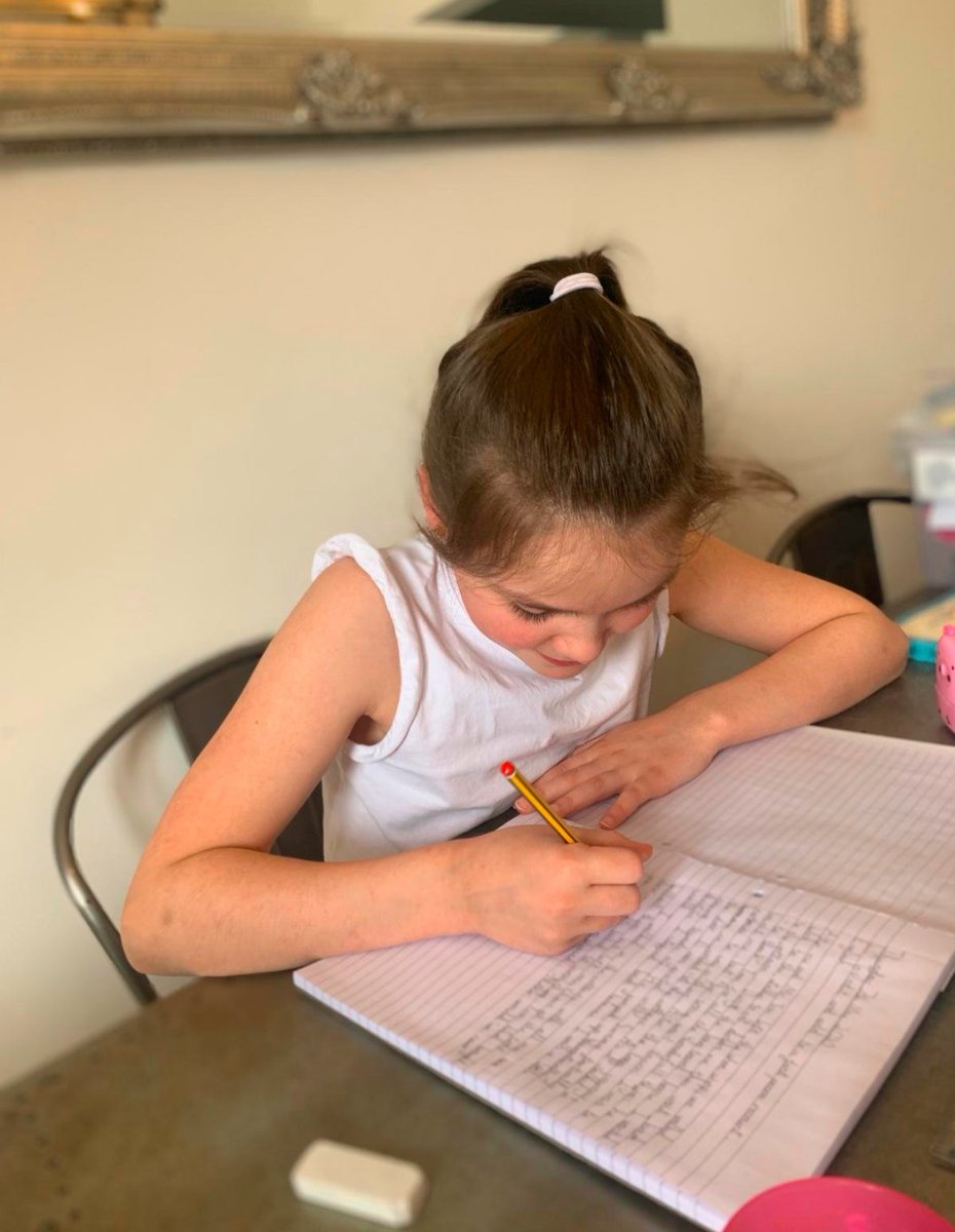 Ross247's tweet photo. @NorthWoldsFed Nell working hard at her English school work ❤️❤️❤️ https://t.co/O06JEaAznP
