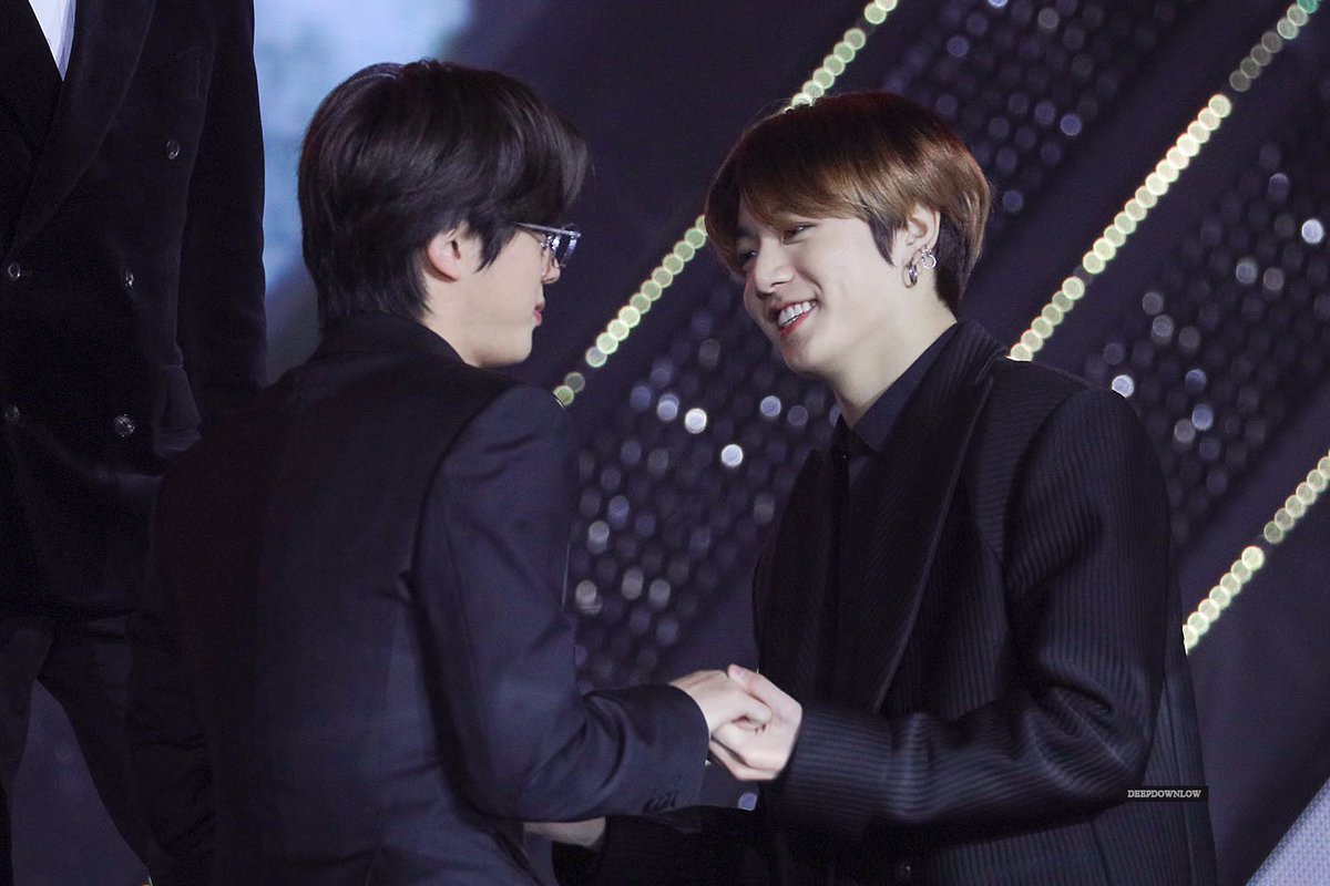 Jungkook looking at Seokjin like his everything, a thread.(caution: excessive heart eyes and the fondest 'jin hyung' smile.):