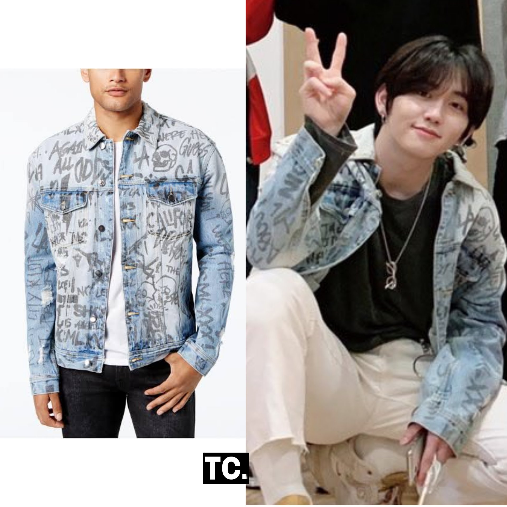 guess graffiti denim jacket