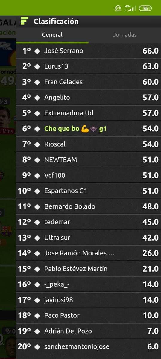 Ligagalacticaf1's tweet photo. Ahora recordamos la clasificación de la LIGA GALÁCTICA 1ª DIVISIÓN ... JOSE SERRANO es el LIDER https://t.co/u1ala22ySb