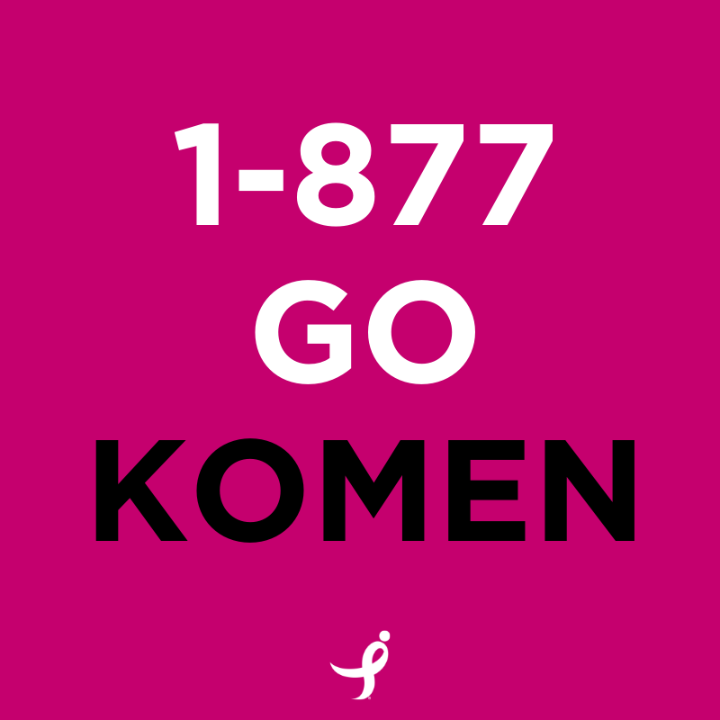 KomenMichigan's tweet photo. The Komen Breast Care Helpline 1 877 GO KOMEN (1-877-465-6636) is a national toll-free helpline to provide information, psychosocial support, and help with coping strategies related to anxiety or concerns during these uncertain times.
9:00 a.m. to 10:00 p.m. ET https://t.co/uzBh0ZPRhy