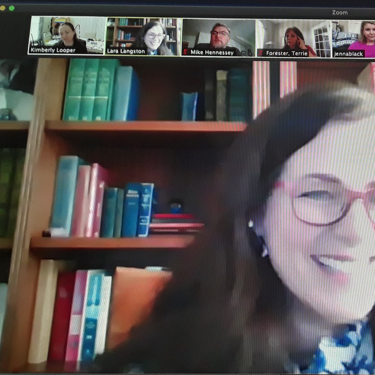 LooperArtClass's tweet photo. Zoom meeting...preparing for summer PD. So glad it was not cancelled, just moved to online platform! #neverstoplearning https://t.co/etmdXhgRcZ