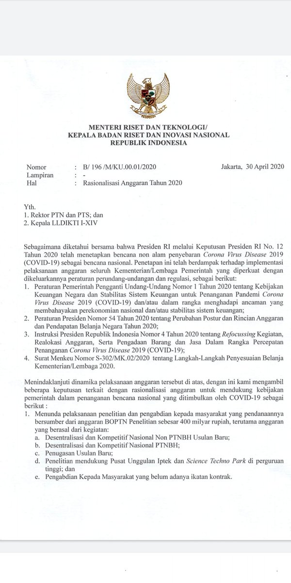 fitroachmad's tweet photo. Pertama kali dapat hibah penelitian, dan akhirnya terancam dtunda atau dihentikan bagi penelitian yang tidak melakukan refocus pada covid. 😔😔semoga covid ini cepat terselesaikan . Aamiin https://t.co/WsUhixIue7