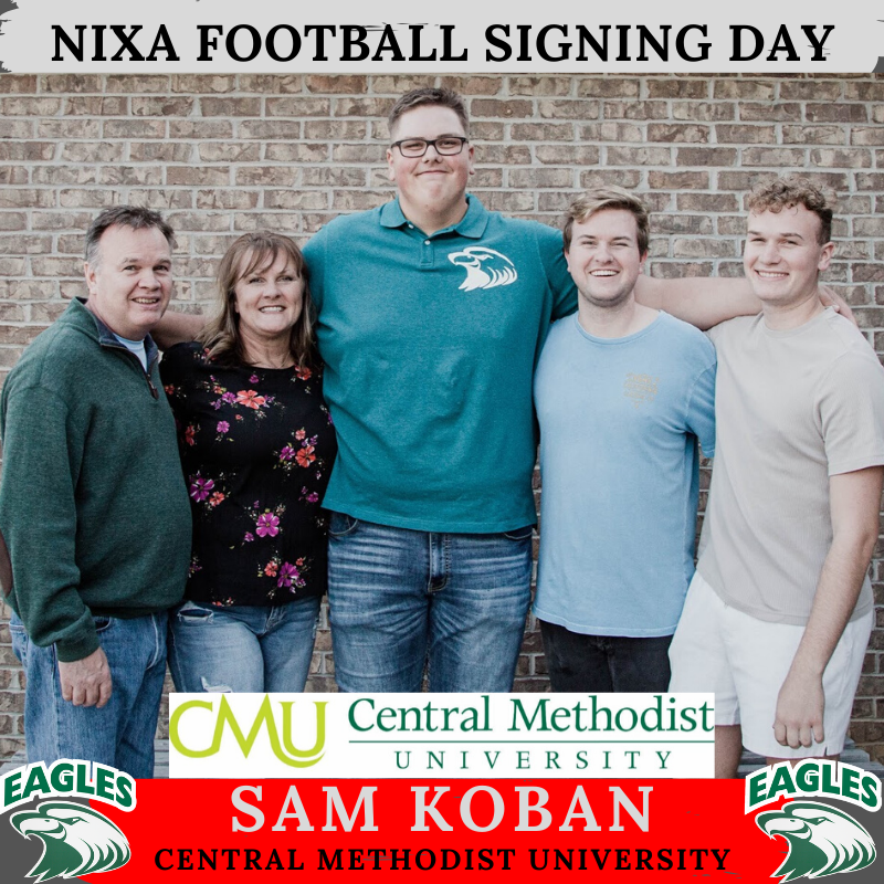 On Tuesday, 🏈 <a href="/NixaFootball/">nixafootball</a>'s  Sam Koban 🖊📄 signed his National Letter of Intent to Central Methodist University (@CMUEaglesFB). 

👏 Congratulations, Sam, and we wish you the best of luck at the level!
