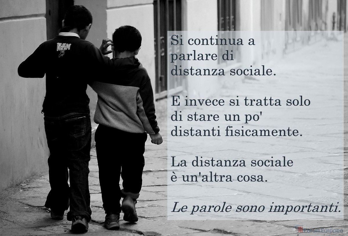 EuropeanForum's tweet photo. Le parole sono importanti #NonéDistanzaSociale https://t.co/m3COlkXeB3