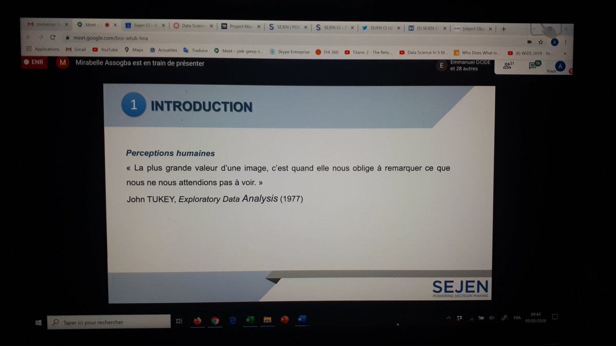sejenci's tweet photo. #Lesrencontresdesejenci
Ecosystem Building: du 05 au 07/05/2020;
Après le module "Introduction à l'Analyse des Données", formation des structures publiques sur le module "Visualisation des données avec Tableau" #FormationDataScience #Renforcementdescapacités @DGateway https://t.co/ikMpO2o7kO