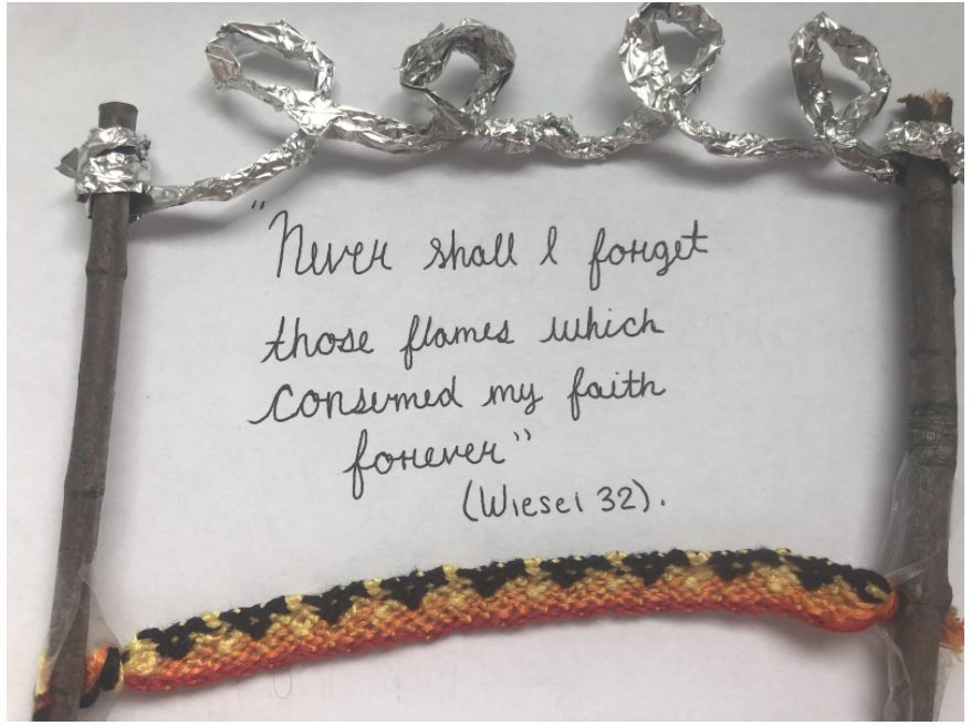 MsLoveMHS's tweet photo. Students could make ANY visual representation of a theme from the holocaust memoir, Night. From board games to burned cakes to canvas paintings to blackout poetry, every project was unique. https://t.co/y8d3PfeH98
