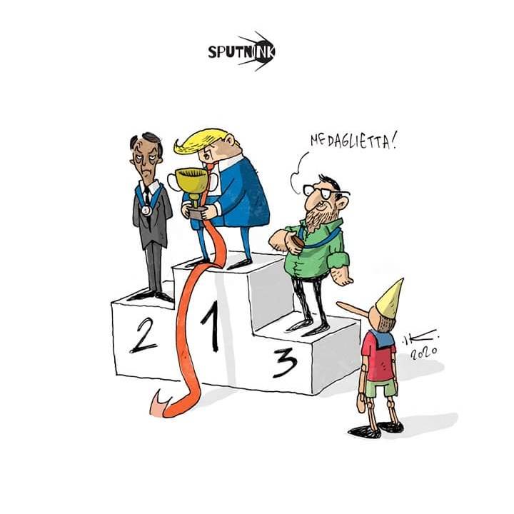 Sputnink_'s tweet photo. World Fakes Championship.
Pinocchio medaglia di legno.
@carmeloilmerlo per SputnInk
#bbc #trump #bolsonaro #salvini #fakenews #fake #comics #ilmerlo #sputnink https://t.co/KQSwPrDmLd