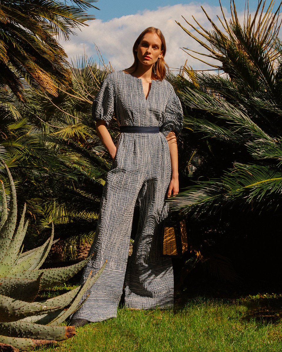 weekendmaxmara's tweet photo. A striped seersucker jumpsuit is the ultimate eclectic summer look. 
#PoolsideSummer https://t.co/6yfLPKW8SU
#WeekendMaxMaraSS20 https://t.co/SvpHFpmmuY