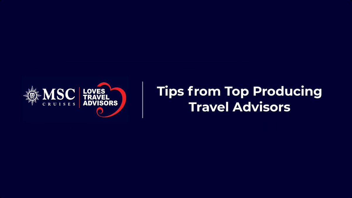MSCTruePartners's tweet photo. To kick off our Travel Advisor Appreciation Month, check out this video of top-producing #traveladvisors sharing their advice of how to be successful. https://t.co/aboMfaQm5T
#NationalTravelAdvisorDay #MSCCruises #MSCServingYou #TourismStrong
https://t.co/P2JUox2Y5l https://t.co/41gtgq3vLi
