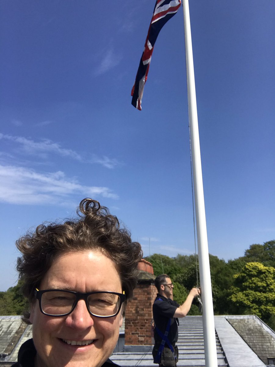 HelenKM22's tweet photo. Very important task ahead of VE Day tomorrow, and what a view! #perksofthejob #essentialtasks https://t.co/rvROT9TJCT