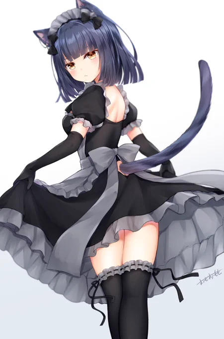 ニーハイ黒猫メイド娘
#オリジナル 
