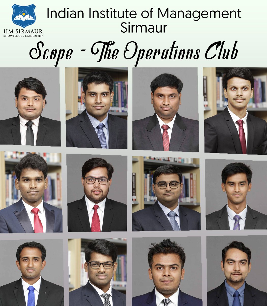 IIM_Sirmaur's tweet photo. Presenting "Scope - The Operations Club" of IIM Sirmaur, who focus primarily on equipping skills in fields of Operations and Supply Chain Management.
#Scope #OperationsClub #operations #SupplyChainManagement #MBA #MBAlife #Bschool #IIM #lifeatiims #IIMSirmaur #TheHimalayanIIM https://t.co/smTrZqGJge