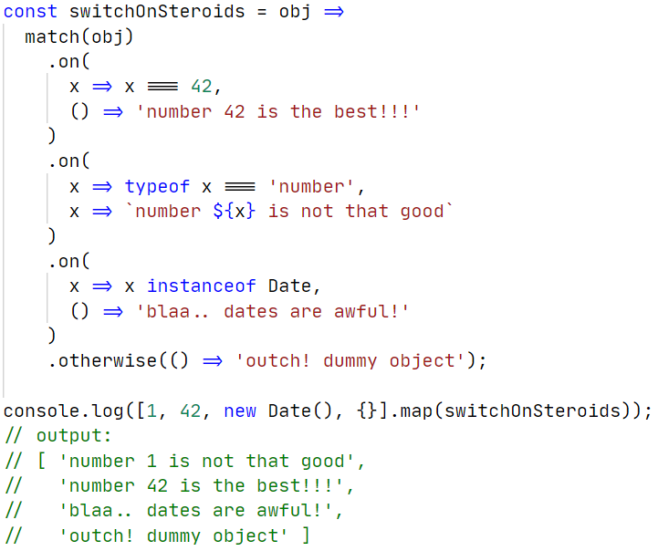 slecache's tweet photo. Dites au revoir au switch et adoptez le pattern matching #javascript #fp https://t.co/eC5hqkD0Ck