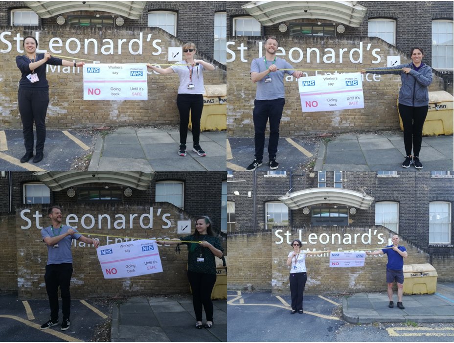 HomertonUNISON's tweet photo. Health workers in Hackney are worried about ending the lockdown before it is safe to do so. The National Education Unionβs #FiveTests must be met before it is safe to return. #DefendNHS #PPENow #NoReturnUnsafe
@BorisJohnson must listen to health workers and teachers. https://t.co/gxTK0zVW8K