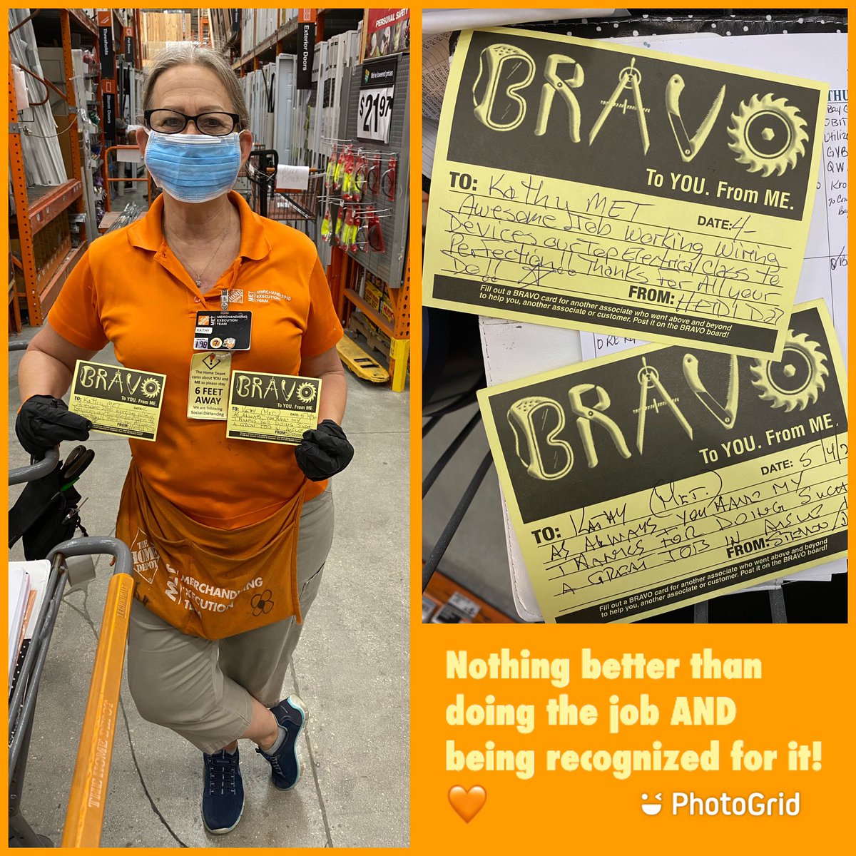 TheeDeeDavis's tweet photo. Kathy getting recognized from the department sups of Garden and Electrical @HeidiAWright1 for the excellent service she provides! 🧡👏🏾👏🏾 #METStrong #QualityOverQuantity #METDays #MET205 #THD205 @Ernesto68455727 @ShainaBoggan @Amos205MET @XiomaraAponte15 @slimneldy @SallyRestivo https://t.co/oQX4gajDrY