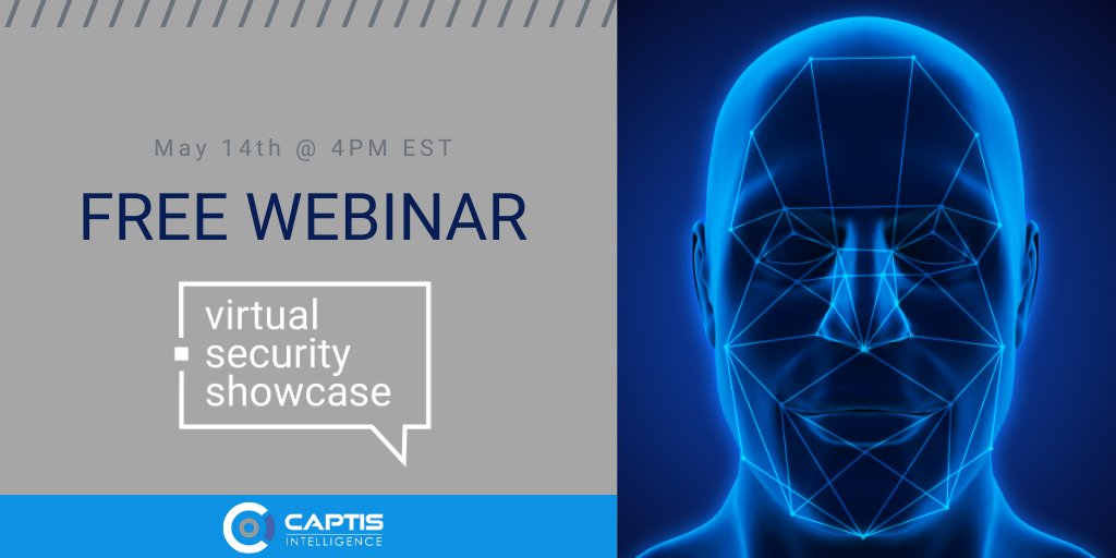 Captisintel's tweet image. Free webinar! On May 14 at 4PM EST our own Kirk Brown will host a session at the #VirtualSecurityShowcase highlighting our suspect identification system. Register for this and other great sessions here: #VirtualShowcase #SecurityShowcase #VSS2020

buff.ly/3fbCA6M