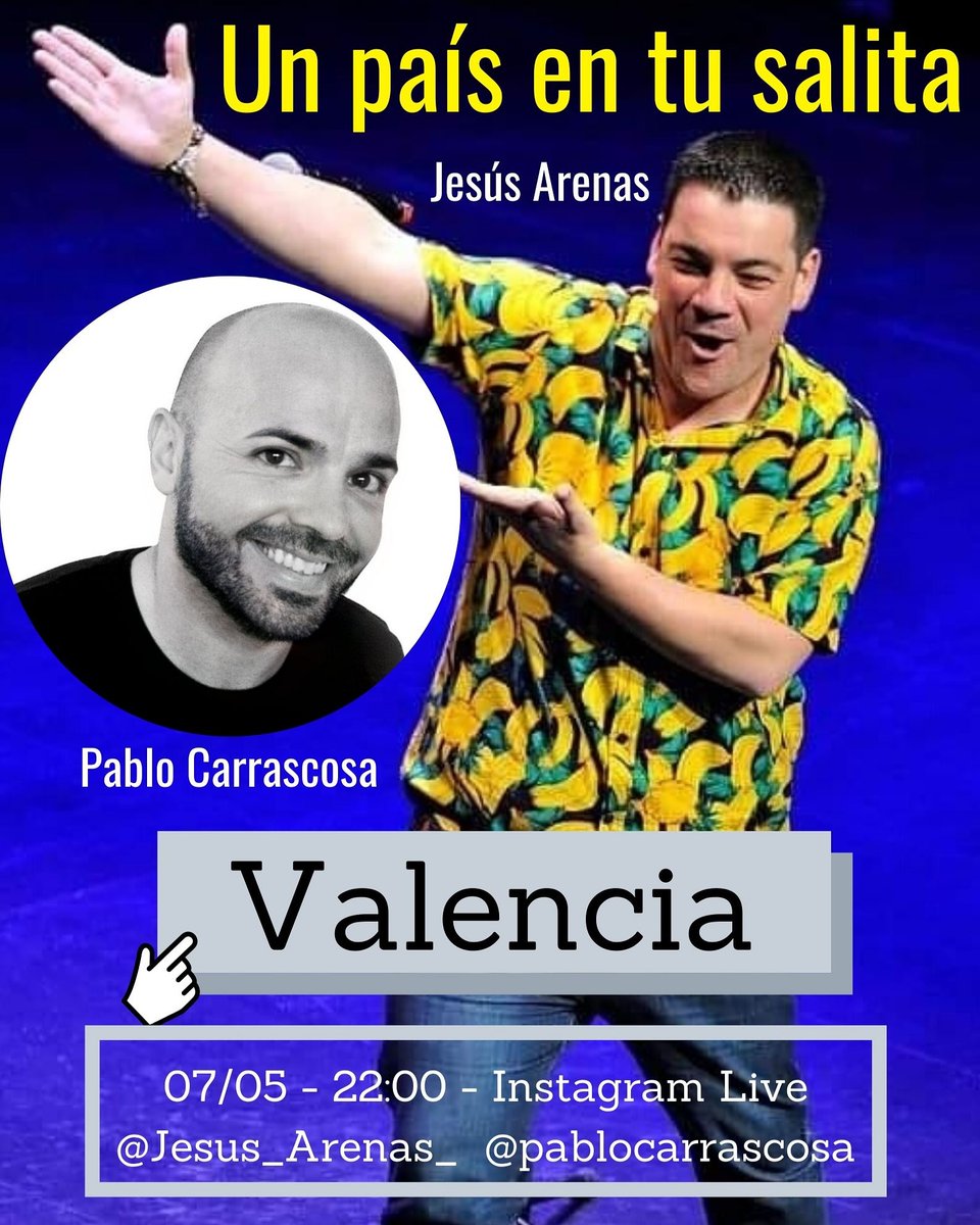 Esta noche la ruta nos lleva a VALENCIA!!🏖️ Y viene a jugar el pájaro de la terreta por excelencia... <a href="/elpajaropablo/">Pablo Carrascosa</a>!! 🐦 Nos vemos a las 22:00!! #UnpaisEntuSalita #valencia #albacete